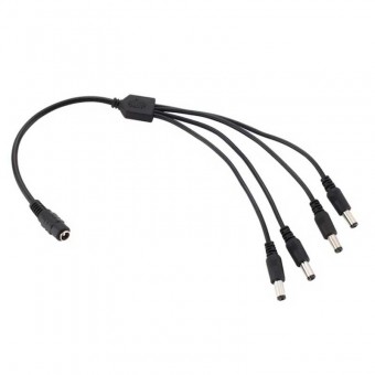 73448 CABLU ADAPTOR DC 4XJACK TATA 2,1x5,5x11MM, JACK MAMA 2,1x5,5mm, 40CM