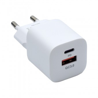 ALX-2A048 INCARCATOR RETEA RAPID CU TIP C PD 20W SI USB QC3.0 18W ALB CD-10