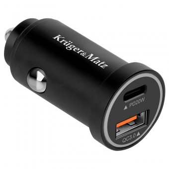 KM0873 INCARCATOR AUTO USB-A / TYPE C QC PD 38W KRUGER&MATZ