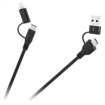 KPO3943 CABLU USB A/C - USB C/LIGHTNING (2+2) 1M