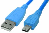 71896 CABLU USB A TATA - MICRO USB TATA ALBASTRU 1M