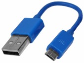 73552 CABLU USB A-  MICRO USB ALBASTRU 13CM