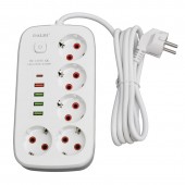 ALX-14E044 PRELUNGITOR MULTIFUNCTIONAL 5 PRIZE - 2M CU 4 X USB 2,1A - PD SI INTRERUPATOR