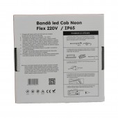 ALX-18A191 BANDA LED COB ALB-RECE 6500K NEON FLEX - 288LED/M - IP65 / 220V - 10W/ML / ROLA 5ML