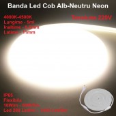 ALX-18A197 BANDA LED COB ALB-NEUTRU 4000K NEON FLEX - 288LED/M - IP65 / 220V - 10W/ML / ROLA 5ML