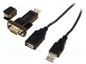 USB2.0-RS232 ADAPTOR USB-RS232 DSUB 9 PINI MUFA USB A MUFA 0.8M
