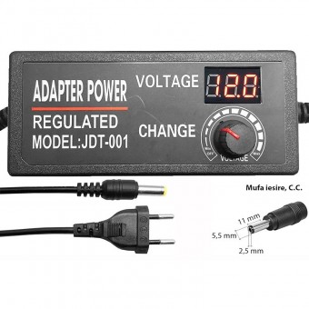 76891 SURSA DE ALIMENTARE IN COMUTATIE REGLABILA CU VOLTMETRU 220V/ 2-24V /2A