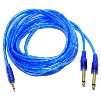 ALX-11A023 CABLU JACK TATAT STEREO 3.5MM LA 2 JACK TATA MONO 6.3MM SILICONAT 5M