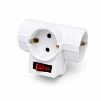 ALX-14F026 TRIPLU STECHER 3 PRIZE COMPACT 16A 250V CU INTRERUPATOR SI PROTECTIE COPII