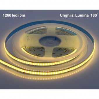 ALX-18A064 BANDA COB LED ALB-CALD - FLEXIBIL - 252LED/M - 12W/ML - ROLA/5M