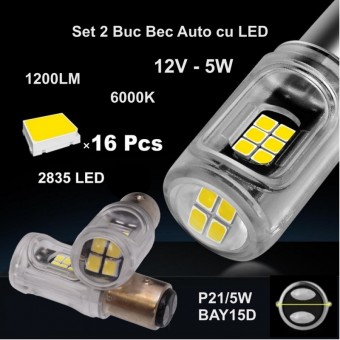 ALX-1F053 BEC LED AUTO BAY15D DE FRANA 2 BUC/SET
