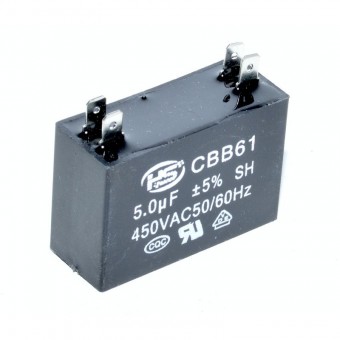 ALX-3A081 CONDENSATOR DREPTUNGHI PORNIRE MOTOR 4 PINI 5UF 450VAC