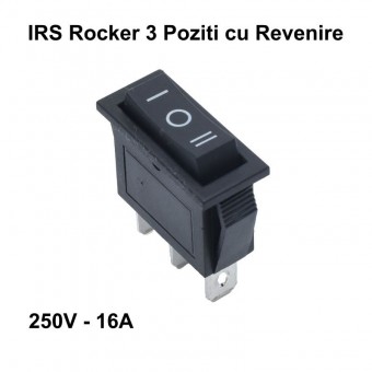 ALX-6B077 INTRERUPATOR IRS ROCKER, 3 POZITII CU REVENIRE, 3 CONTACTE - 16A / 250V - KCD3