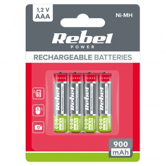 BAT2013 ACUMULATORI NI-MH AAA R3 900MAH BLISTER 4 BUC REBEL PRET/1 BUCATA