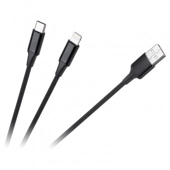 KPO3944 CABLU USB A - USB C/LIGHTNING (2+1) 1M