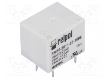 RM50-P-06 RELEU ELECTROMAGNETIC SPDT 6VDC; 10A; max.277VAC; 100