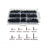 69332 SET 340 BUCATI SURUBURI OTEL CARBON NEGRU