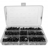 69332 SET 340 BUCATI SURUBURI OTEL CARBON NEGRU