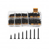 69333 SET 800 BUCATI SURUBURI OTEL CARBON NEGRU