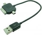 73786 CABLU USB A TATA- COMPATIBIL IPHONE 3/4, MINI USB- MICRO USB