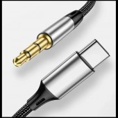 74418 CABLU AUDIO AUX TYPE C TATA LA JACK 3.5MM NEGRU 1M