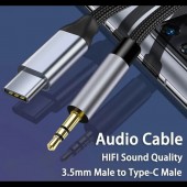 74418 CABLU AUDIO AUX TYPE C TATA LA JACK 3.5MM NEGRU 1M
