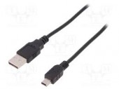 AK-300130-018-S CABLU USB A MINI USB B 1.8M NEGRU NICHELAT