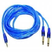 ALX-11A023 CABLU JACK TATAT STEREO 3.5MM LA 2 JACK TATA MONO 6.3MM SILICONAT 5M