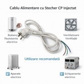 ALX-11I030 CABLU ALIMENTARE CU STECHER SCHUKO 3X0.75MM² 300/500V LUNGIME 1.4M ALB