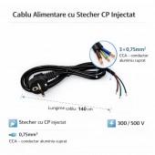 ALX-11I031 CABLU ALIMENTARE CU STECHER SCHUKO 3X0.75MM² 300/500V LUNGIME 1.4M NEGRU
