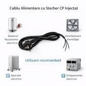 ALX-11I031 CABLU ALIMENTARE CU STECHER SCHUKO 3X0.75MM² 300/500V LUNGIME 1.4M NEGRU