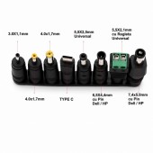 ALX-12C045 SET 8 MUFE ADAPTOARE ALIMENTARE DC UNIVERSALE LAPTOP + ADAPTOR USB-C