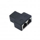 ALX-12H027 ADAPTOR SPLITER RJ45 UTP MAMA - 2 MAMA NEGRU CAT5/6 - SPLITER RETEA ETHERNET