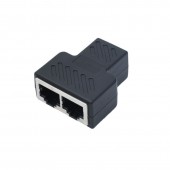 ALX-12H027 ADAPTOR SPLITER RJ45 UTP MAMA - 2 MAMA NEGRU CAT5/6 - SPLITER RETEA ETHERNET