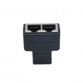 ALX-12H027 ADAPTOR SPLITER RJ45 UTP MAMA - 2 MAMA NEGRU CAT5/6 - SPLITER RETEA ETHERNET