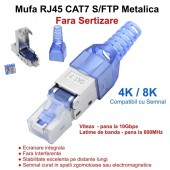 ALX-12H032 MUFA RJ45 CAT 7 - S/FTP METALICA ALBASTRU / FARA SERTIZARE