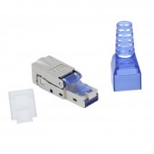 ALX-12H032 MUFA RJ45 CAT 7 - S/FTP METALICA ALBASTRU / FARA SERTIZARE