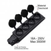 ALX-14F023 CAP DE PRELUNGITOR CU 4 PRIZE SI CAPAC DIN CAUCIUC, 3500W