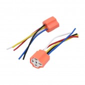ALX-1A034 SET 2 SOCLURI CERAMICE PENTRU RELEE AUTO CU 5 PINI SI FIRE 10CM