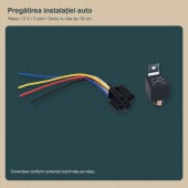ALX-1A037 RELEU AUTO 12V 80A CU 5 PINI SOCLU SI FIRE DE 16CM