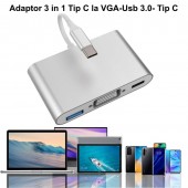 ALX-2C033 ADAPTOR VIDEO USB TIP-C LA VGA-USB 3.0- USB TIP-C