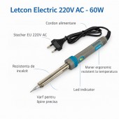 ALX-4B006 LETCON ELECTRIC 60W 220V AC CU LED PENTRU LIPITURI ELECTRONICE