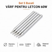 ALX-4B024 SET 5 BUCATI VARFURI PENTRU LETCON ELECTRIC 60W, 5.4MM X 70MM