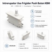 ALX-6D078 INTRERUPATOR USA FRIGIDER PUSH BUTON KBM 2A 250V AC FARA RETINERE