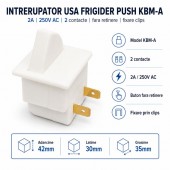 ALX-6D079 INTRERUPATOR USA FRIGIDER PUSH BUTON KBM-A 2A 250V AC FARA RETINERE