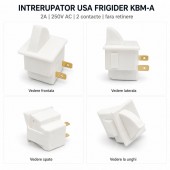 ALX-6D079 INTRERUPATOR USA FRIGIDER PUSH BUTON KBM-A 2A 250V AC FARA RETINERE