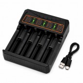 ALX-7H063 INCARCATOR UNIVERSAL PENTRU ACUMULATORI LI-ION 4 SLOTURI 18650 USB TYPE-C