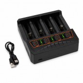 ALX-7H063 INCARCATOR UNIVERSAL PENTRU ACUMULATORI LI-ION 4 SLOTURI 18650 USB TYPE-C