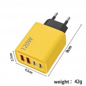 INCARCATOR PRIZA QC3.0 2XTIP C X USB 120W