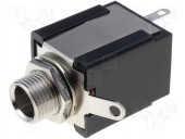 JC-117 CONECTOR JACK 6.3MM, DREPT, STEREO, PANOU, 10MM